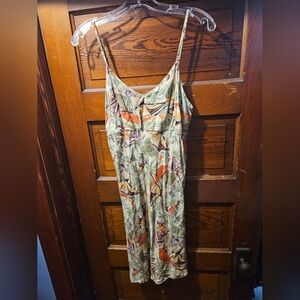 Vintage Patterned Spaghetti Strap Dress